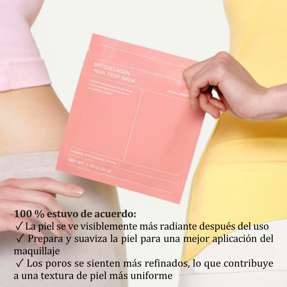 BioGlow™ - Mascarilla Facial de Bio Colágeno Real
